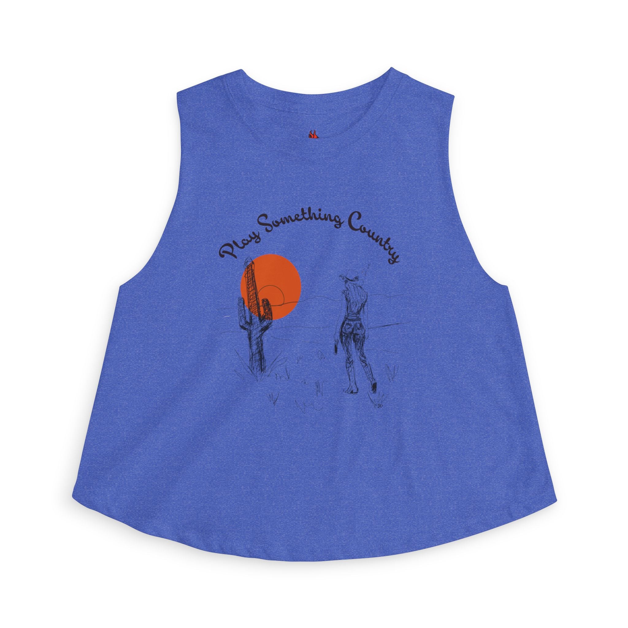 Country Sunset Crop Top — "Play Something Country" Graphic