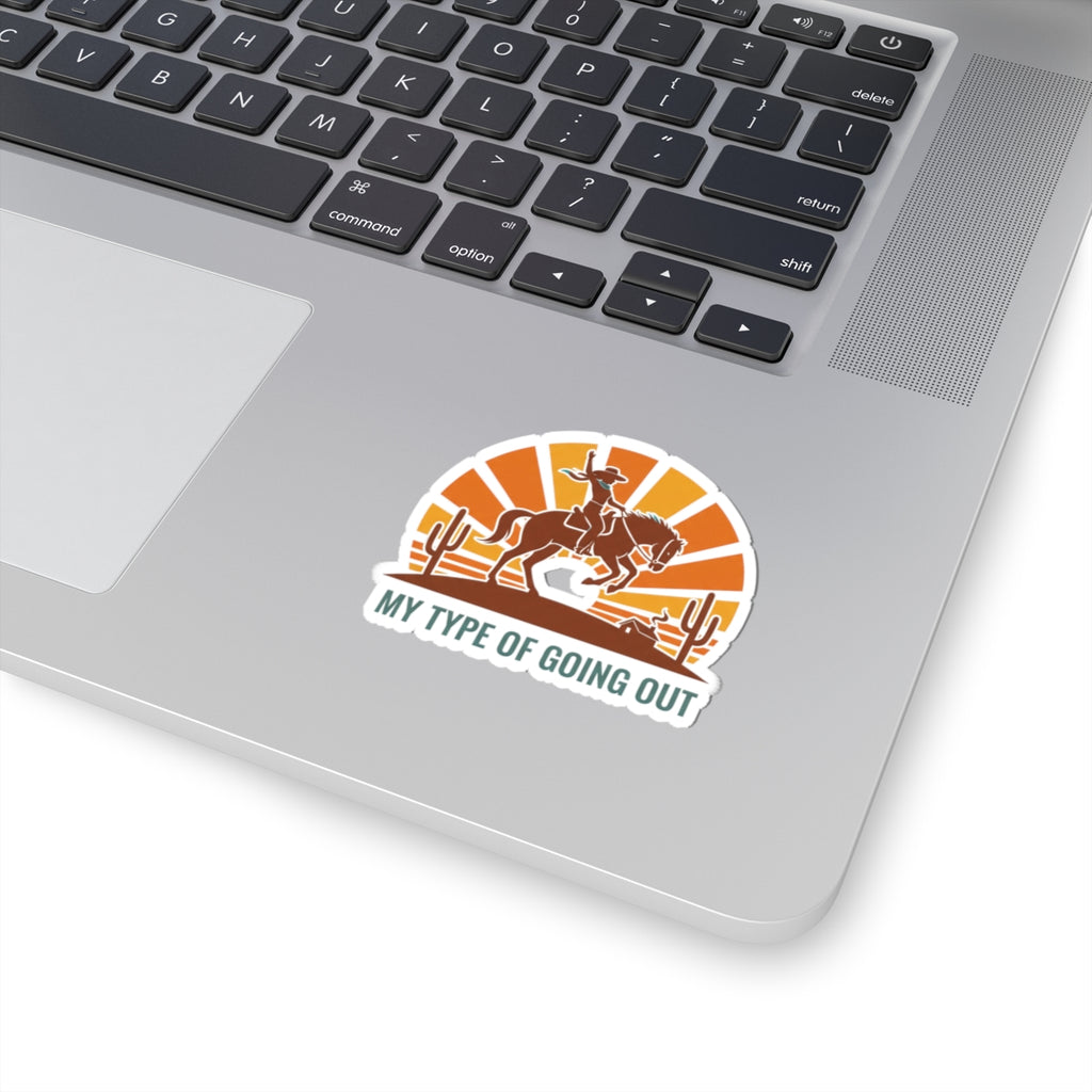 Minimal Cowboy Rodeo Sticker | western décor, desert sunset