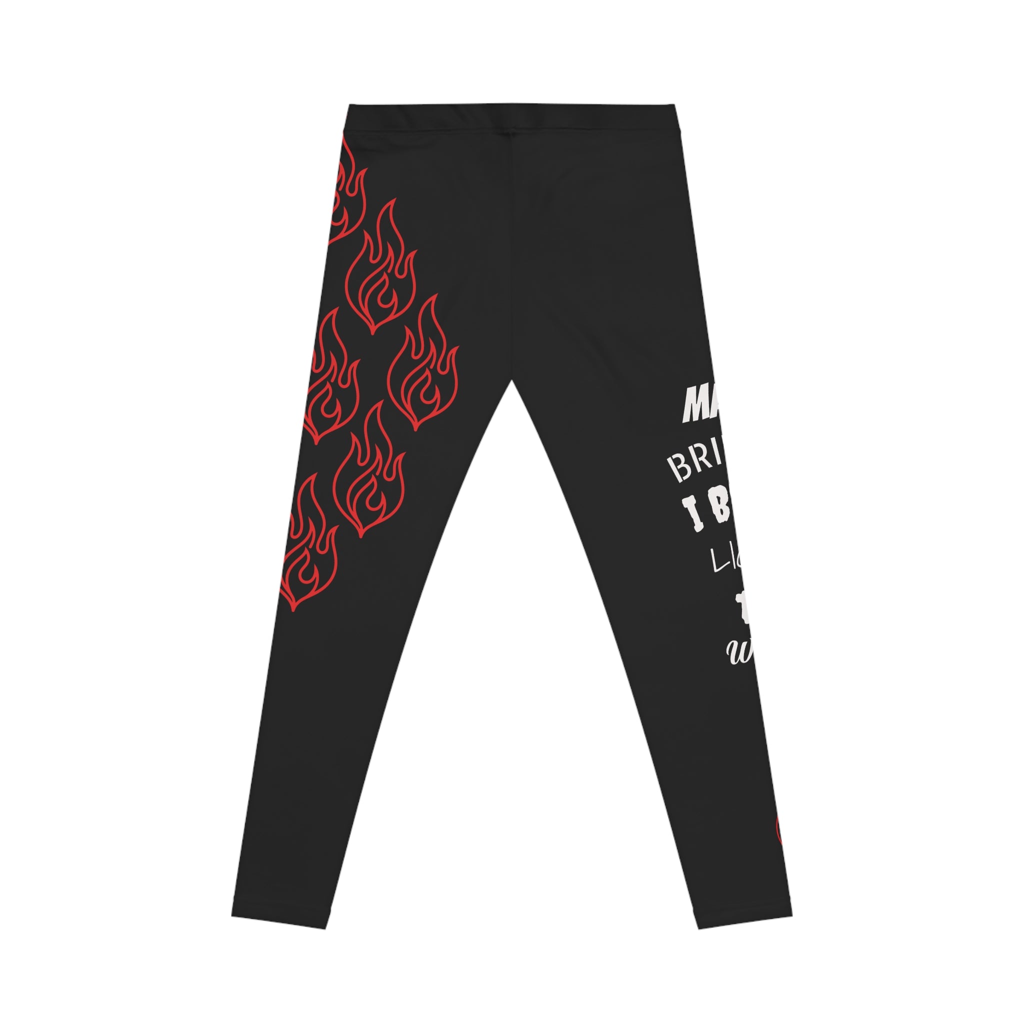 Flaming Edge Women's Leggings — Red Flame Graphic Casual Leggings