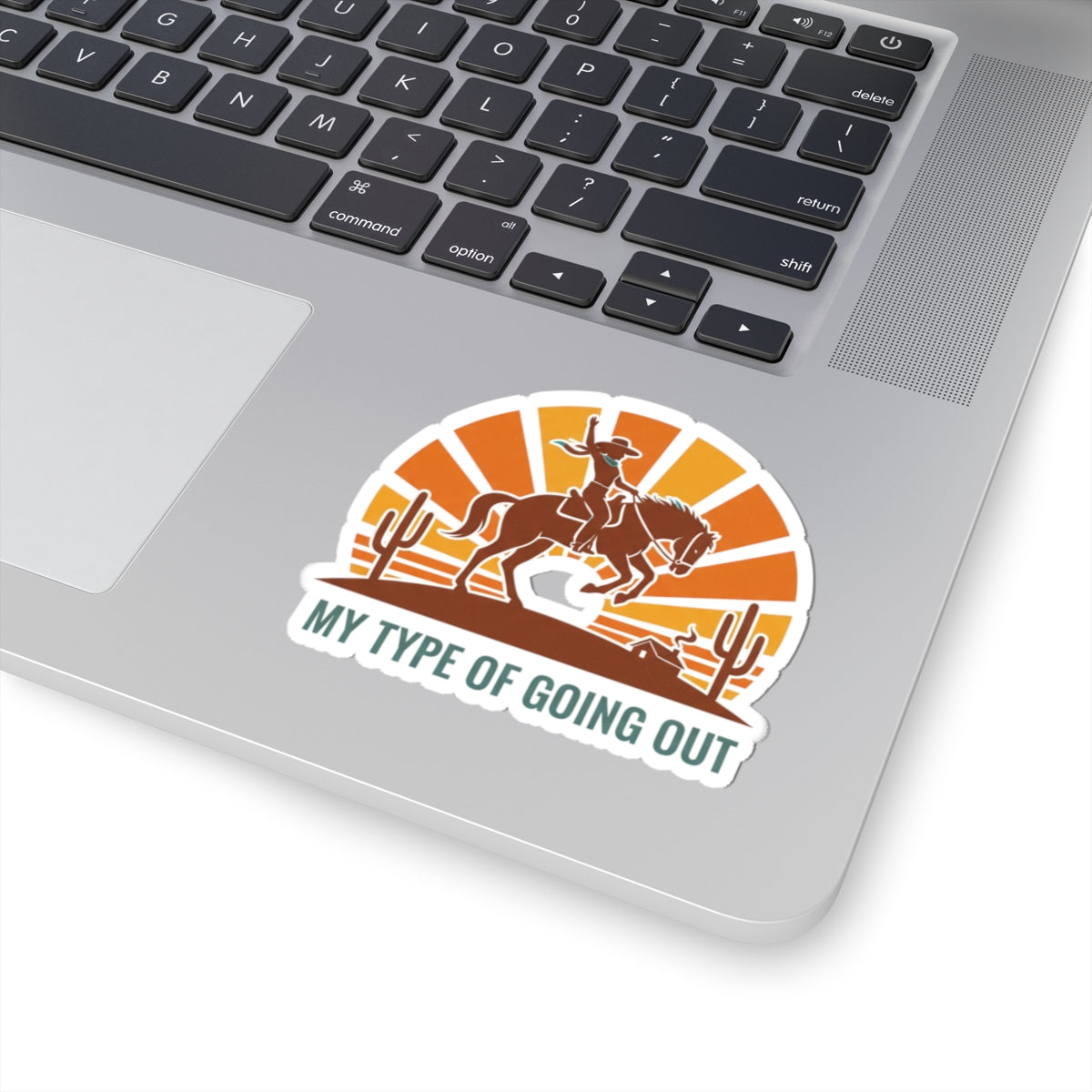 Minimal Cowboy Rodeo Sticker | western décor, desert sunset