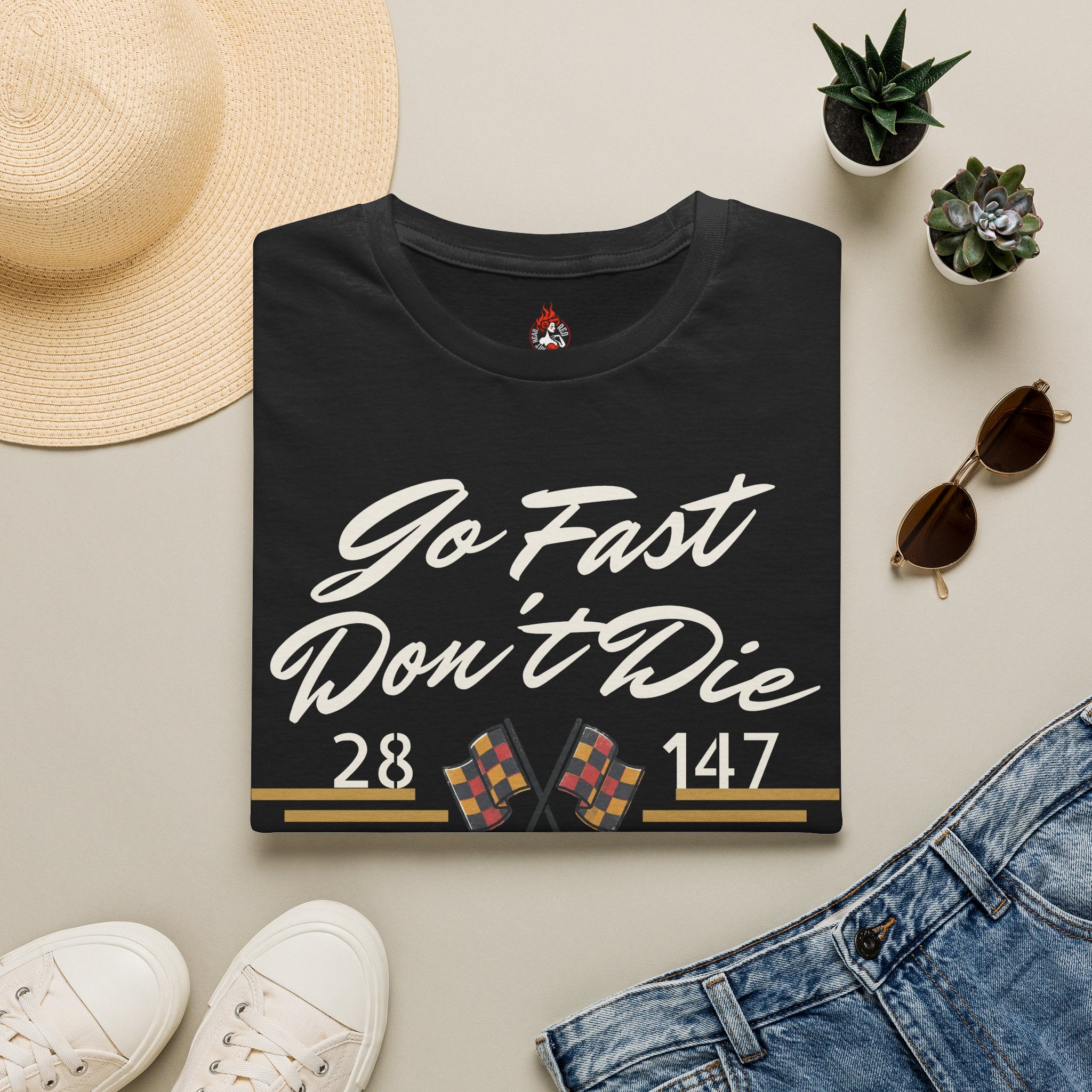 "Go Fast Don't Die" Derby Graphic T
