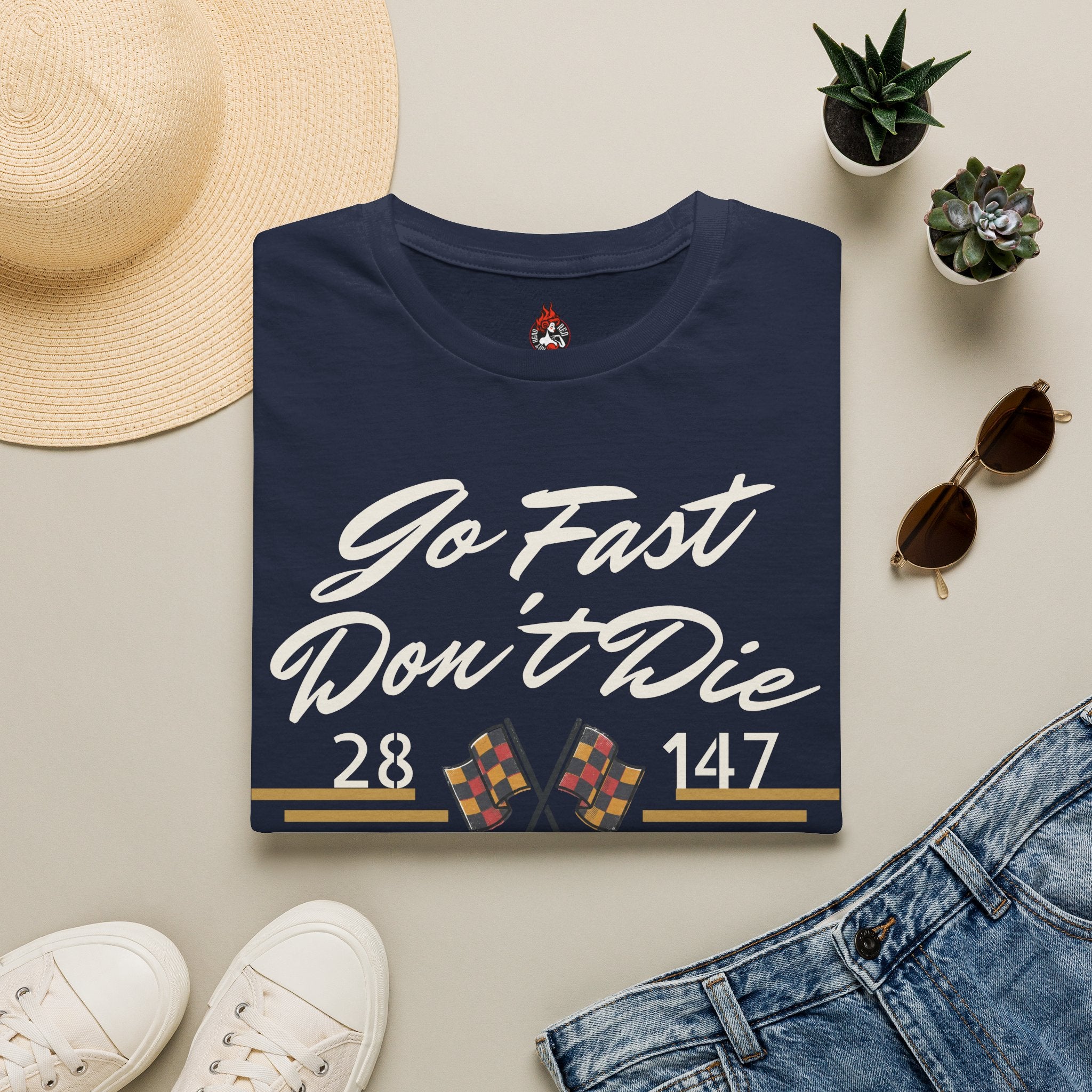 "Go Fast Don't Die" Derby Graphic T