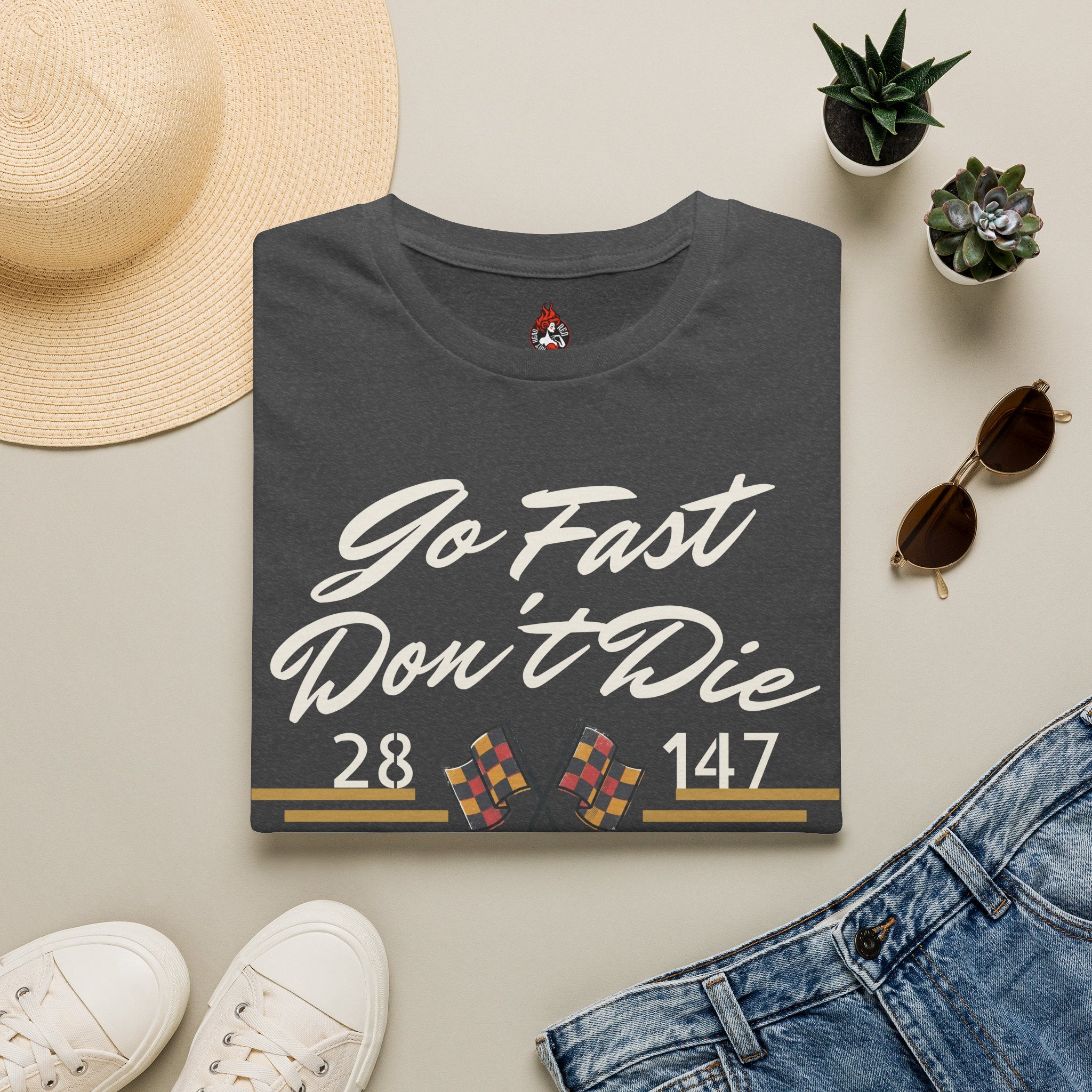 "Go Fast Don't Die" Derby Graphic T