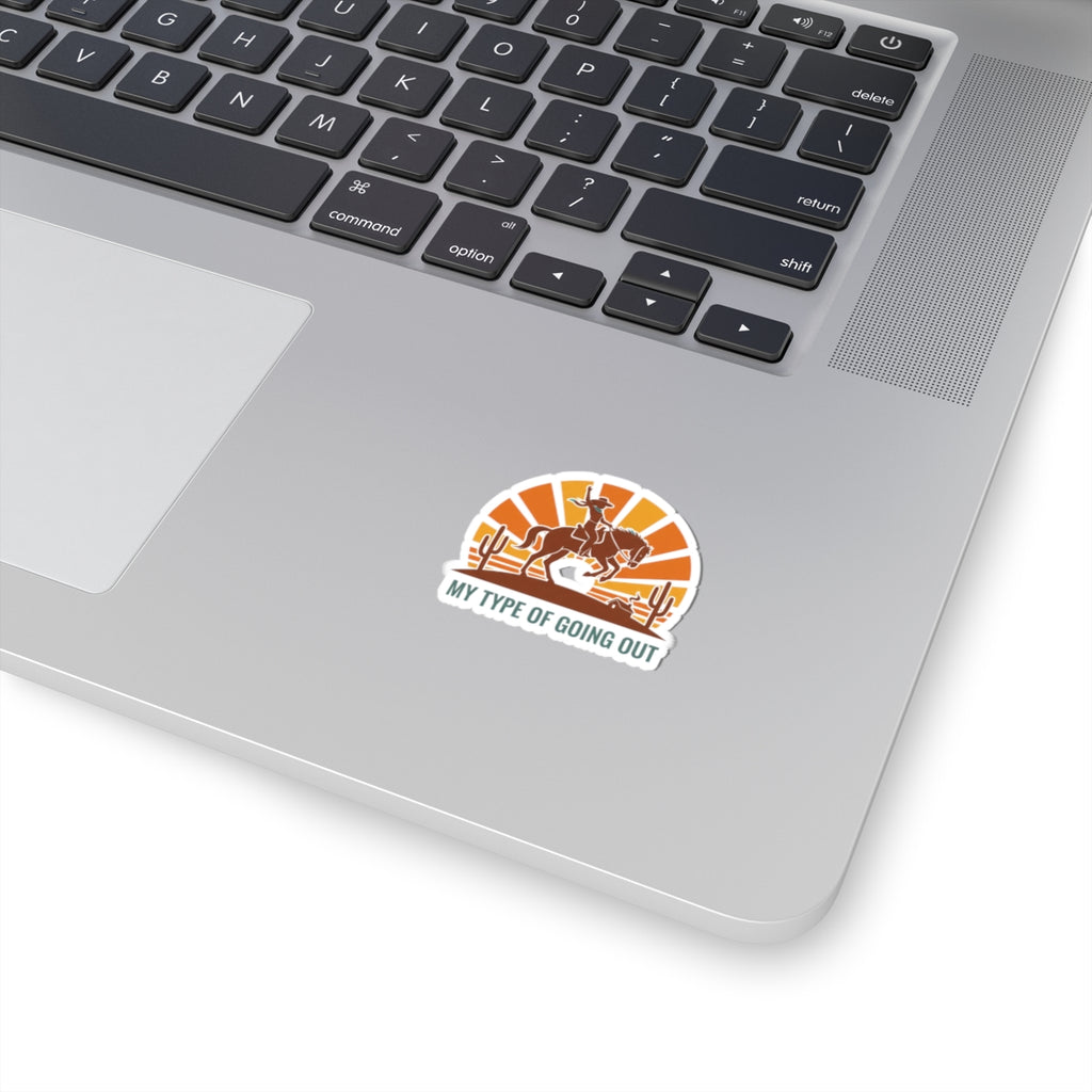 Minimal Cowboy Rodeo Sticker | western décor, desert sunset