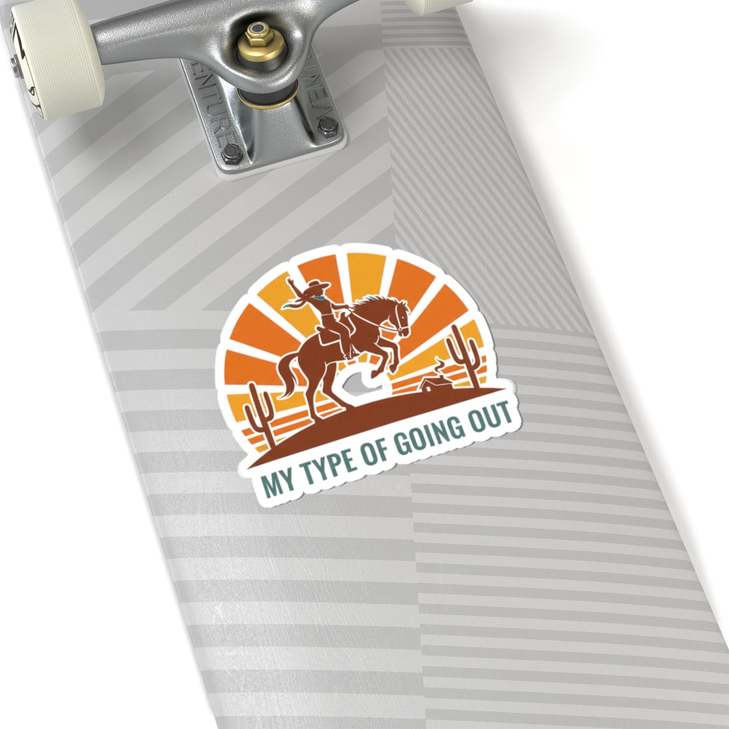 Minimal Cowboy Rodeo Sticker | western décor, desert sunset