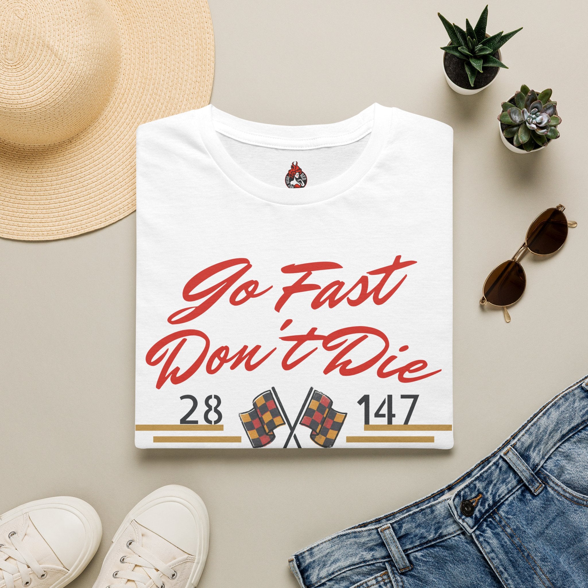"Go Fast Don't Die" Derby Graphic T