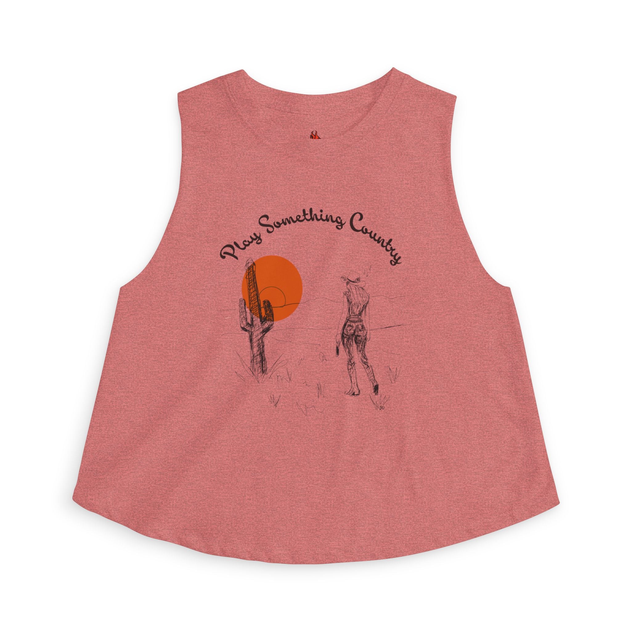 Country Sunset Crop Top — "Play Something Country" Graphic
