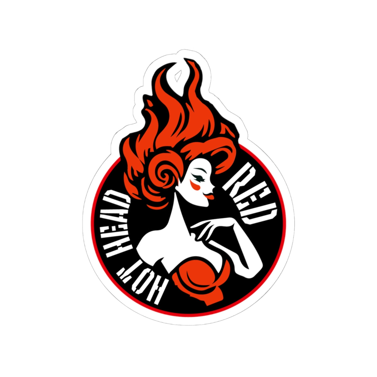 Hot Head Red Kiss-Cut Sticker