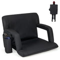 Stadium Seat for Bleachers with Back Support 6 Adjustable Positions-Black
